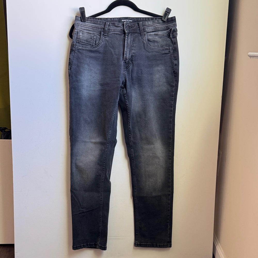Kenneth Cole New York Dark Gray Athletic Fit Jeans